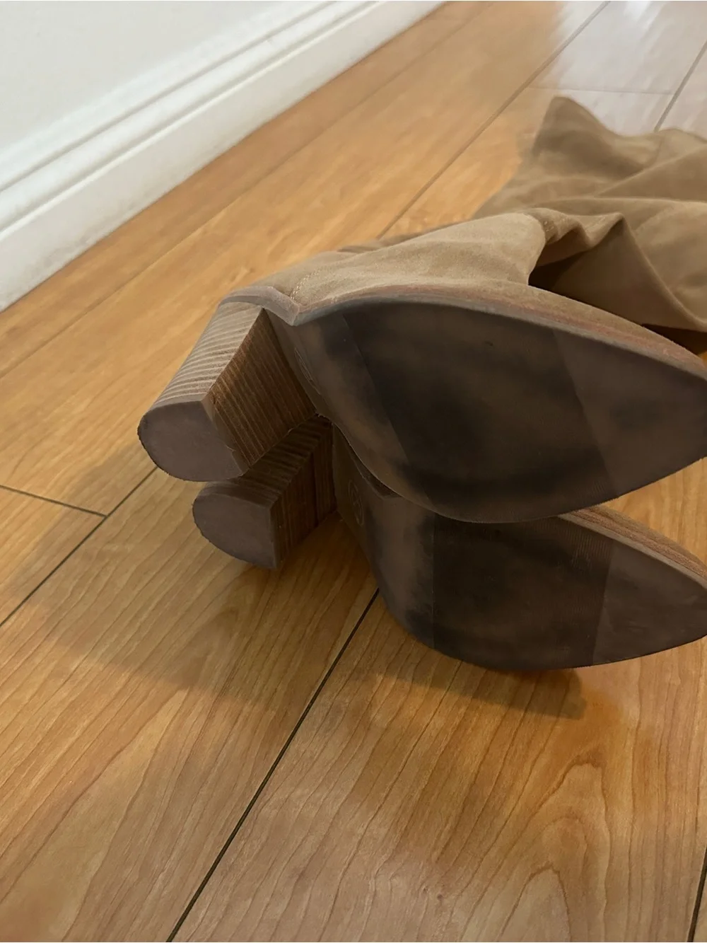 Treasure & Bond Tall Suede Over‑The‑Knee Boots in Tan